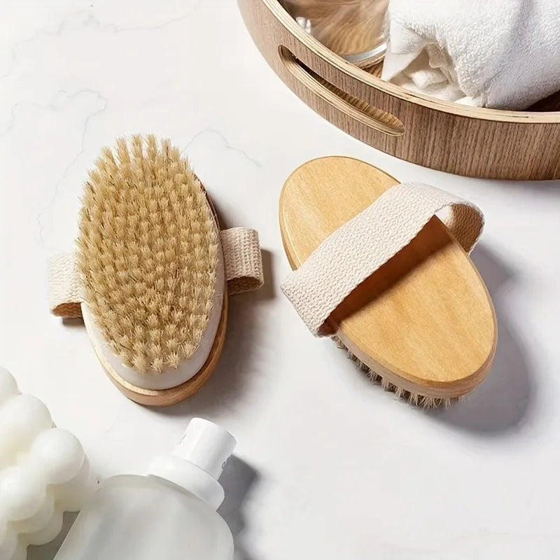 Natural Bristle Body Brush for Wet and Dry Skin