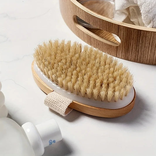 Natural Bristle Body Brush for Wet and Dry Skin